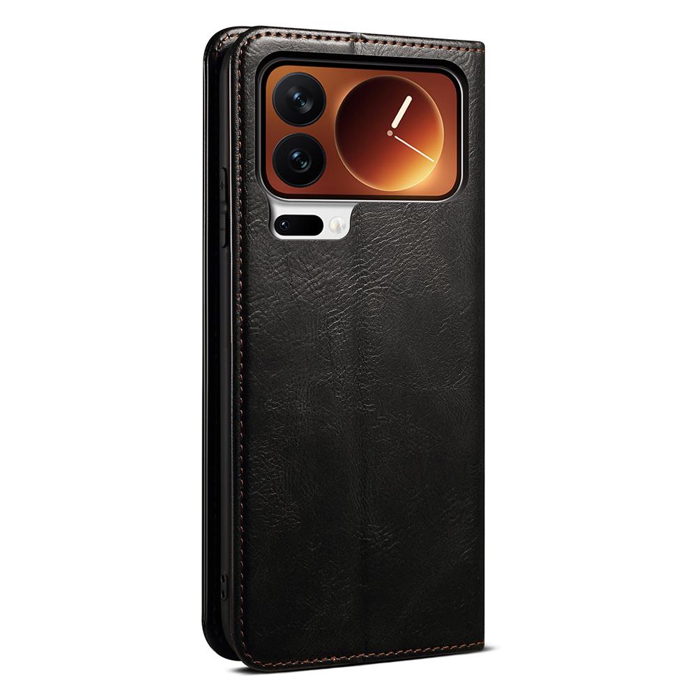 For Xiaomi 17 Pro Max Case Crazy Horse Texture Waxy Leather Wallet Stand Phone Cover