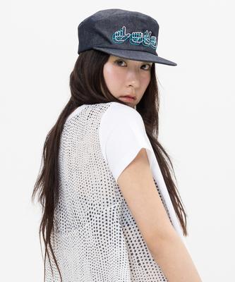 WEBHOUSE Love Finger Denim Cap - Indigo