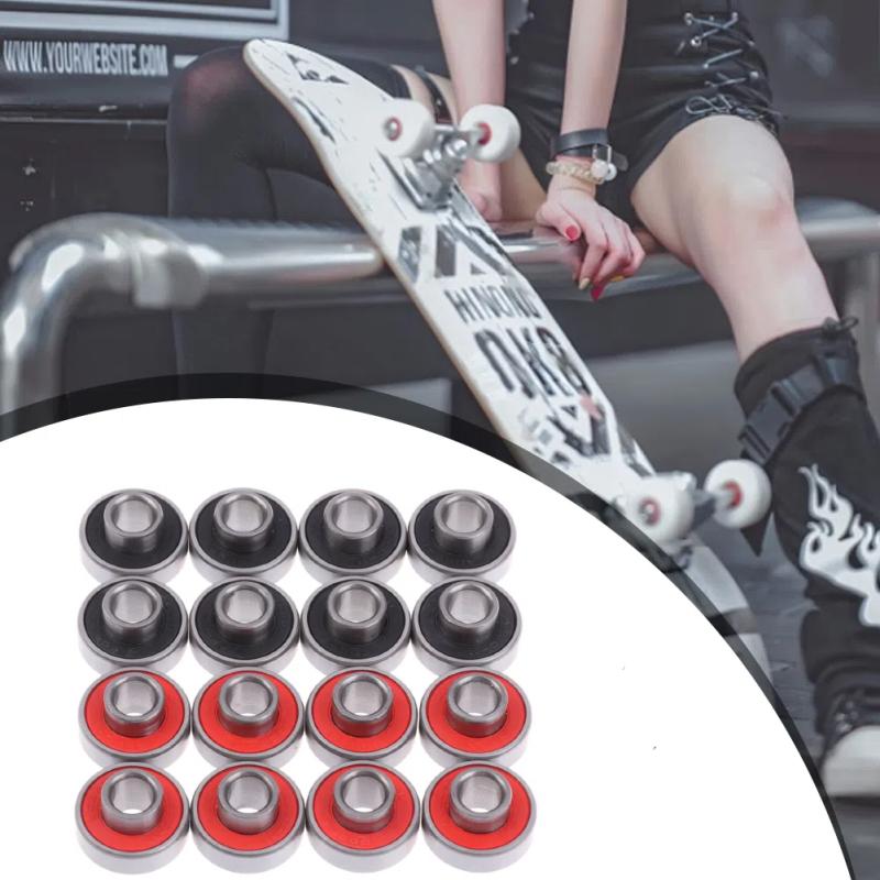 4/8Pcs 608-2Rs Long Plate Integrated Bearing Long Hoverboard Skateboard High Speed Silent Speed Bearings Surfboard Accessories