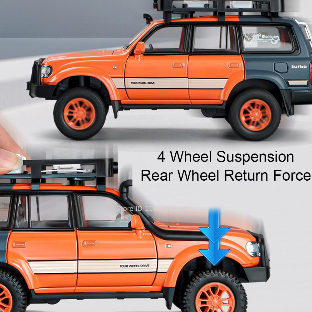 1:24 Scale Land Cruiser LC80 Camry Model Car Toy Alloy Diecast Doors Opened Off-road Vehicles Models Kids Desktop Ornaments
