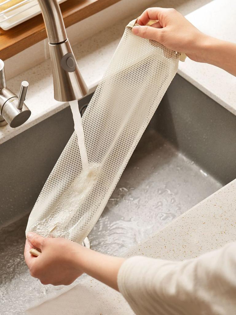 1pc Hanging Garbage Bag Storage Mesh Bag, Trash Bag Dispenser For Kitchen