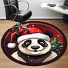 1PC Panda Christmas Office Round Area Rug,  Mat Suitable ForOffice, Under Office Chairs Bedroom Living Room Home Decor, Room Deco