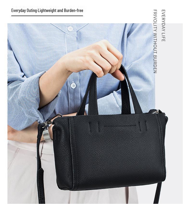 Genuine Leather Fashion Crossbody Bag - Women's Small Square Shoulder Tote