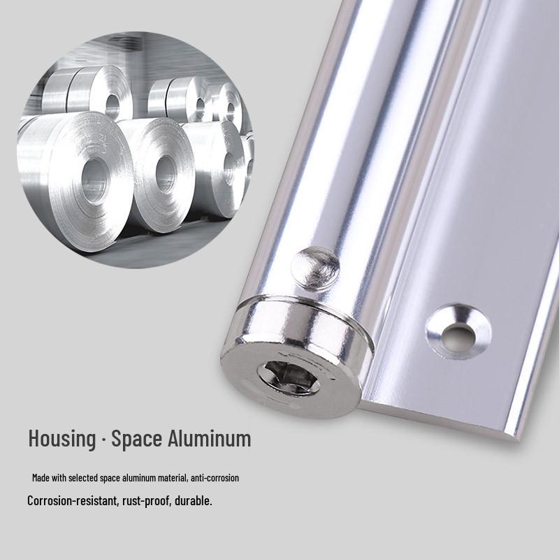 Aluminum Alloy Hydraulic Buffer Fireproof Door Closer for Silent Double Swing and Anti-theft Doors.