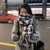 Korean Fashionable Scarves Large Checkered Pattern Thick Scarf for Woman Winter Outdoor Windproof Warm Scarves