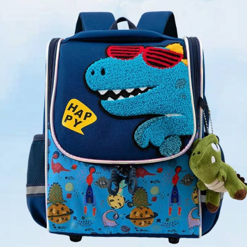Cartoon-Katze Kinderrucksack aus atmungsaktivem Oxford-Gewebe für Vorschulkinder