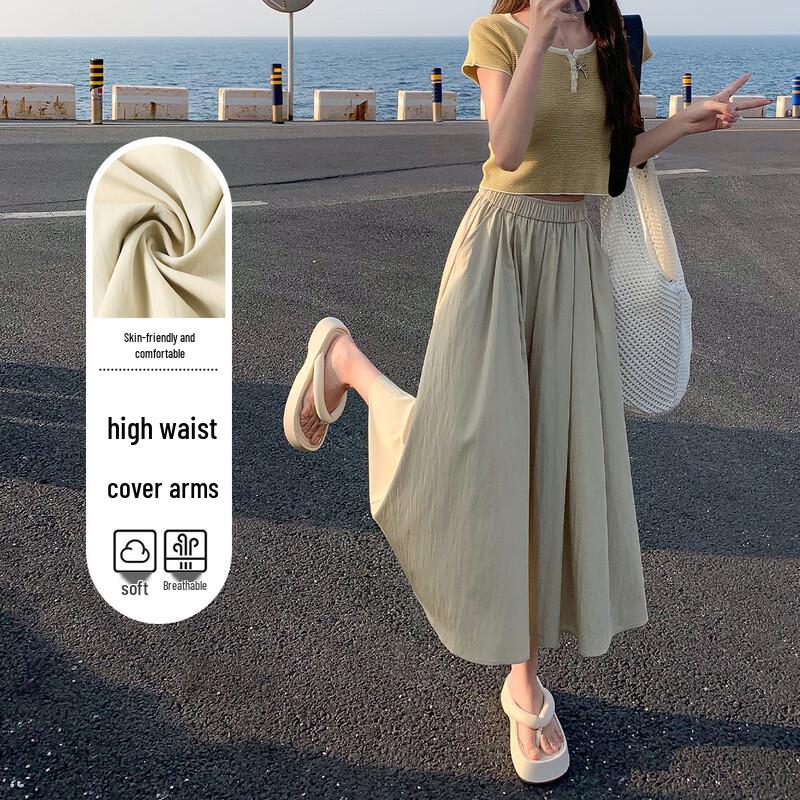 Женские кюлоты с высокой талией и широкими штанинами L