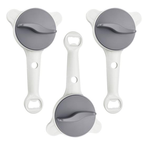 Can Opener Multi-Function Adjustable Rotatable Bottle Opener with Ergonomic Handle Lid Remover Tool for Seniors And Home Cooks Stainless Steel