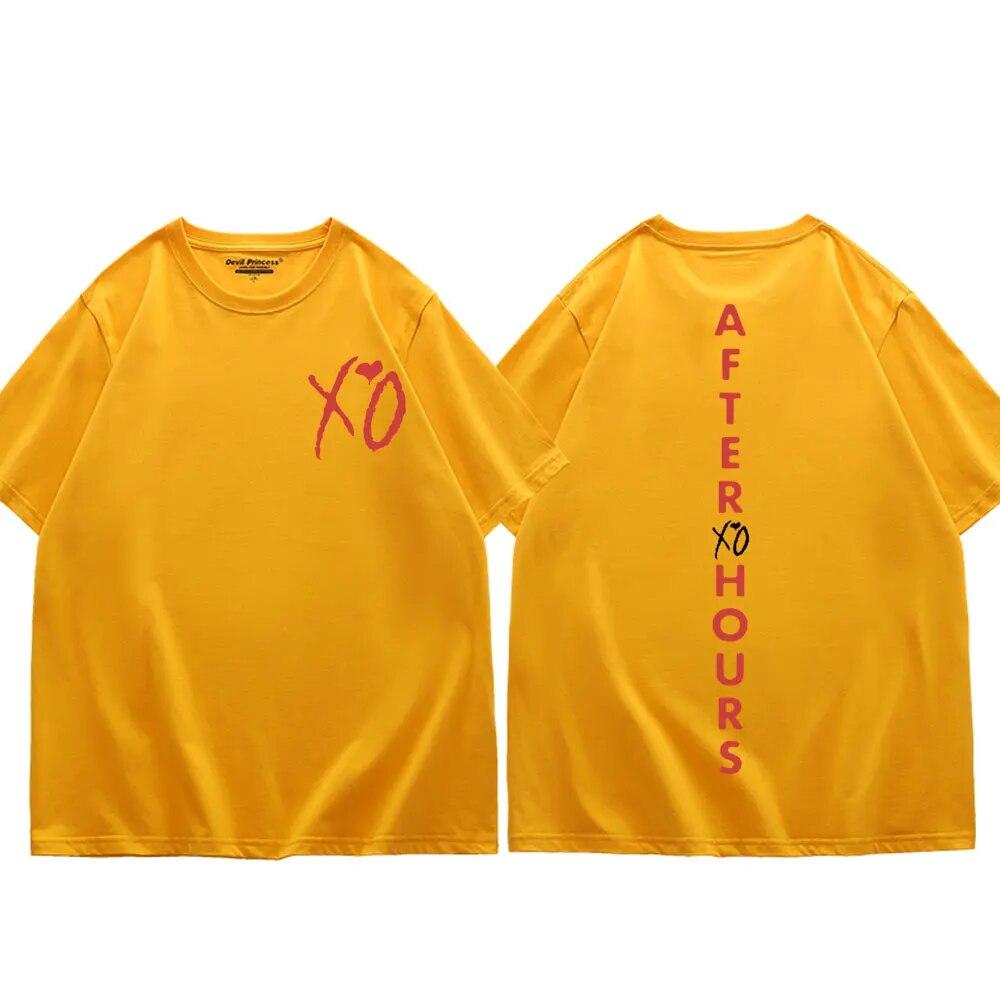 Sänger The Weeknd Album After Hours Print T-Shirt Sommer Trend Hip Hop Kurzarm T-Shirt Unisex Street Fashion Lose T-Shirts