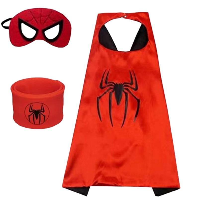 Spider-man Heldenumhang und Maske Halloween Cartoon Anime Launcher Handschuh Uhr Set