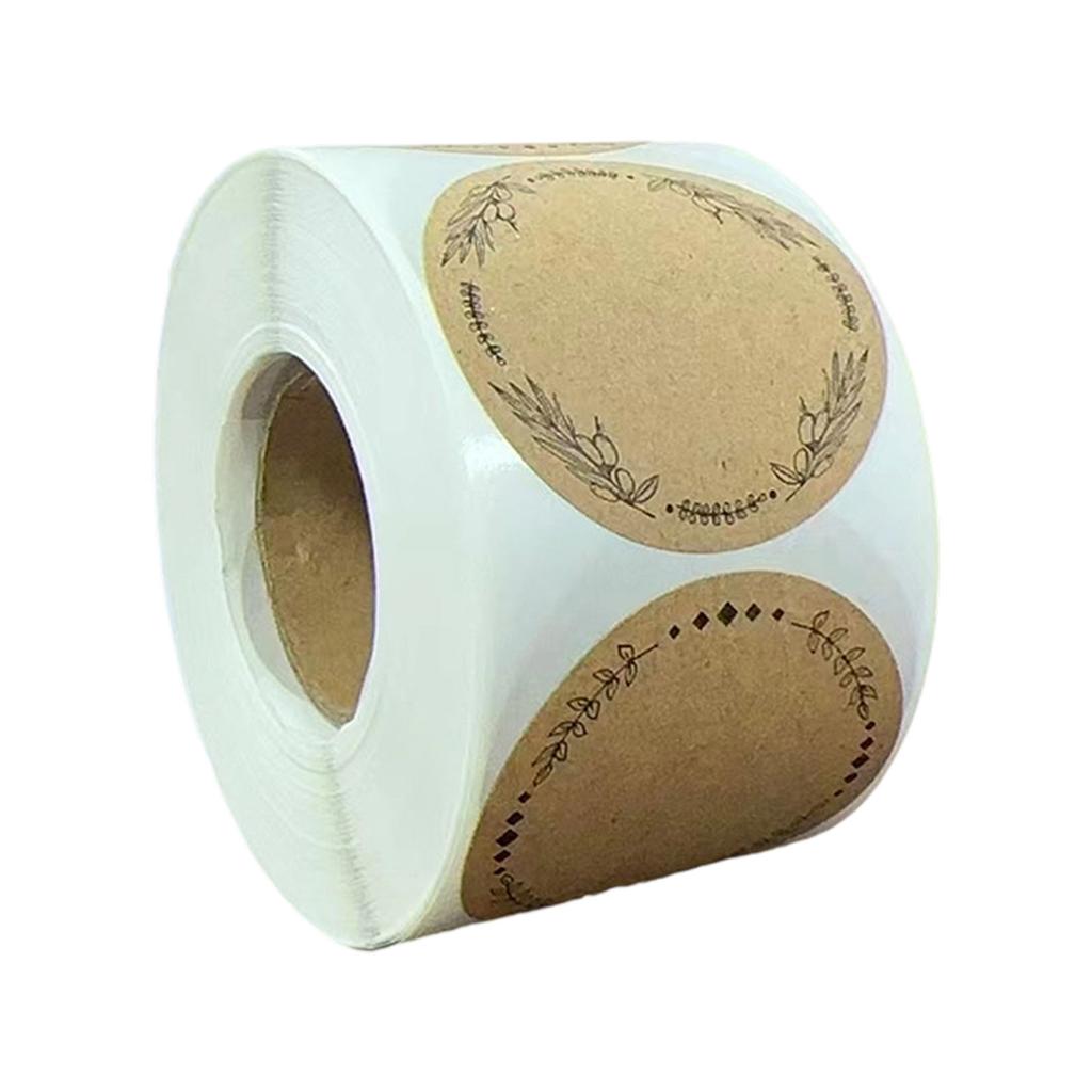 Pack Of 500 Kraft Paper Round Adhesive Labels Homemade Love Text Sticker Set For Baking Gift Home Decors And Crafting