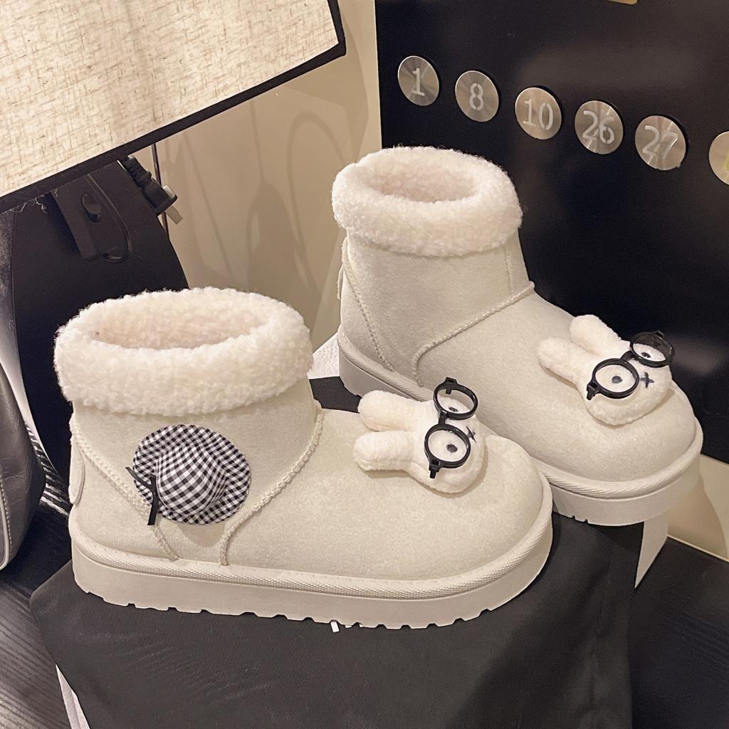 Winter verdickte Schneestiefel Damen Winter neu rutschfest dicksohlig warm vielseitig kurz Mode Baumwollschuhe