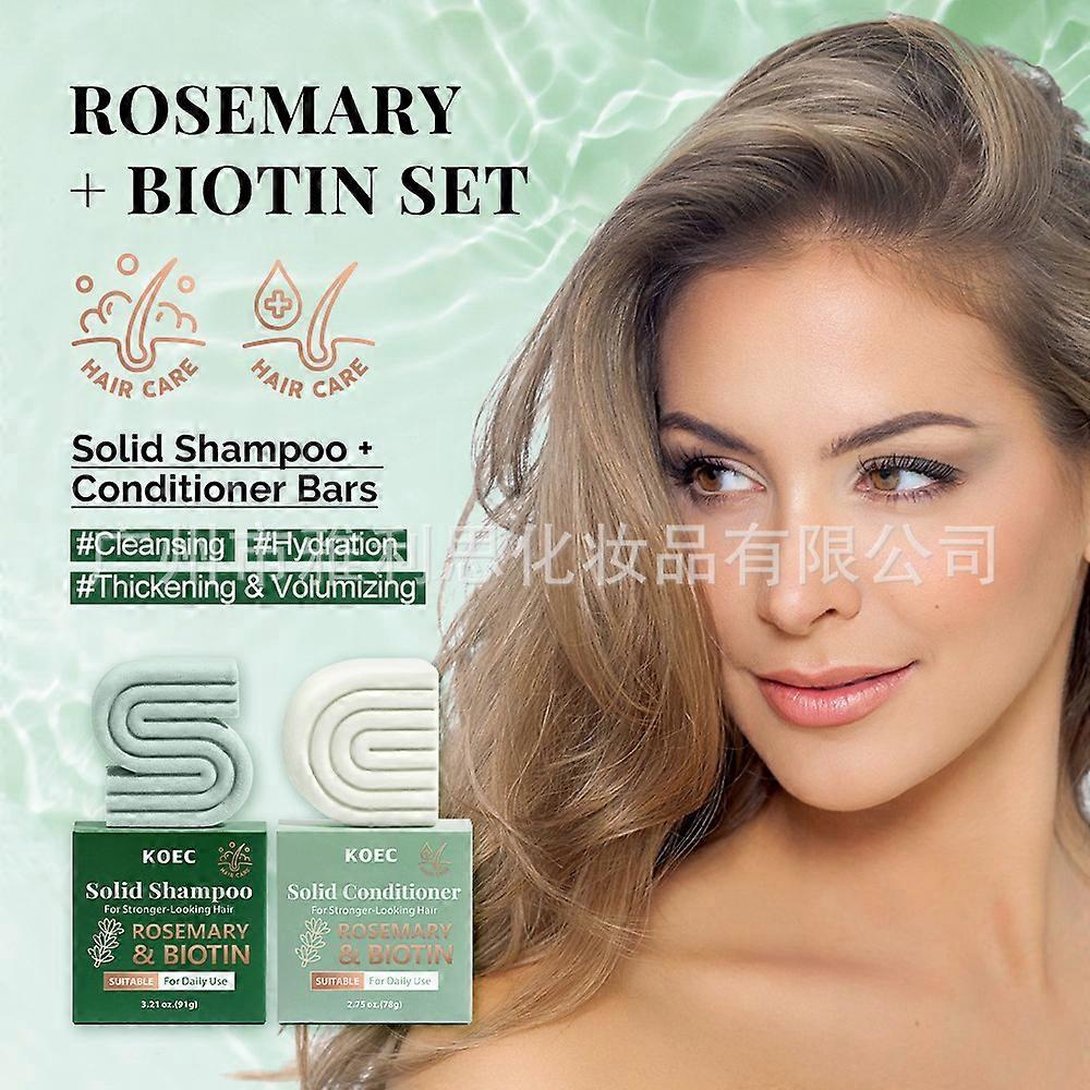 Rosemary & Biotin Shampoo and Conditioner Set for Hair Growth - Strengthening, Thickening & Volumizing Shampoo and Conditioner Bar
