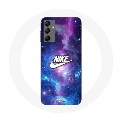 Pouzdro - Nike - Samsung Galaxy A14 4G - Bílé logo - Barevný vesmír - Měkké