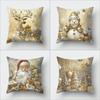 4-piece Christmas Pillowcase Set, Santa Claus Reindeer Snowman, Bedroom Living Room Sofa Christmas Decoration, Happy New Year