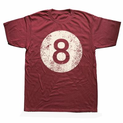 Balle de Billard Noir Numéro 8 Pool 8 Ball T-shirts Vintage Homme Mode T-shirt Décontracté 100% Coton Lâche Surdimensionné