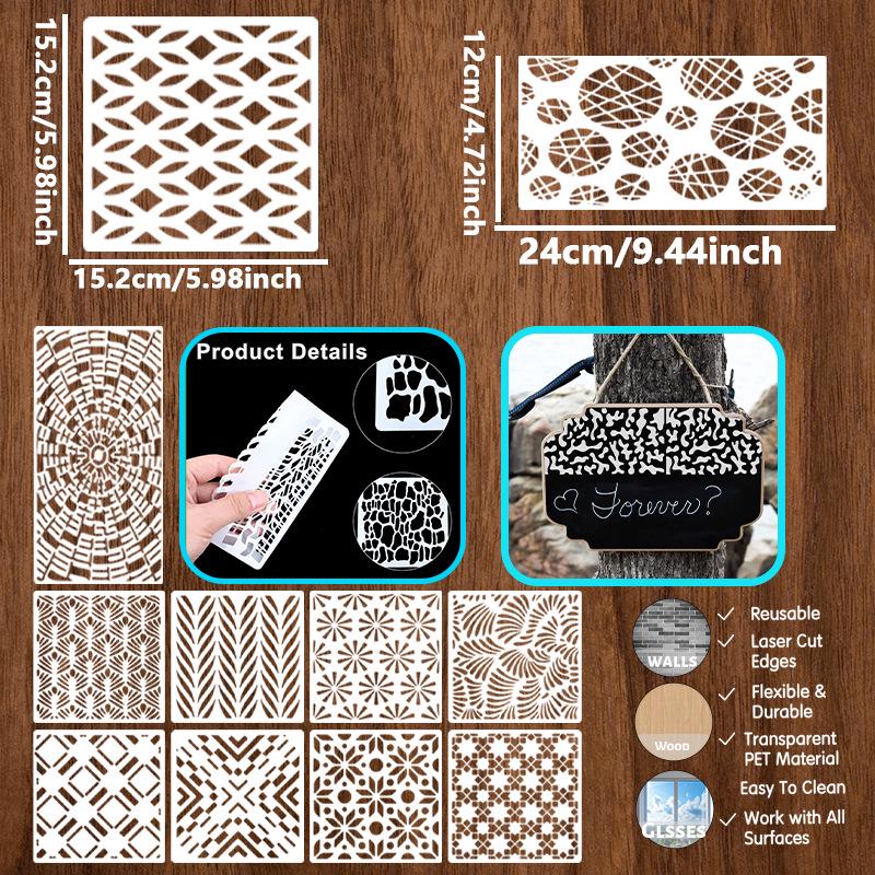 SASTER DIY Wall Painting Stencil Template for Spray Decoration