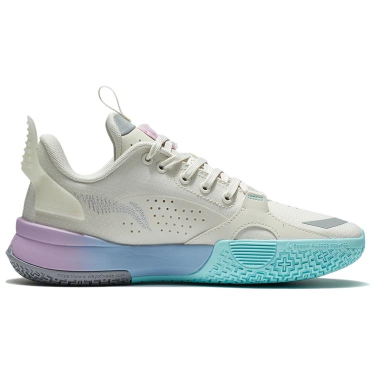 Li Ning All City 10 Youth Edition Low top Children's Basketball Shoes White Blue Purple Youth Edition Unisex ABPS009-1
