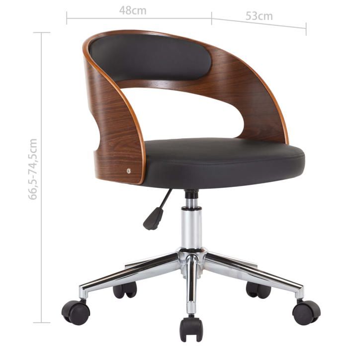 VidaXL Chaise Pivotante à Dîner Chaise de Salle à Manger Chaise de Repas Siège de Cuisine Maison Intérieur Similicuir Noir 287421