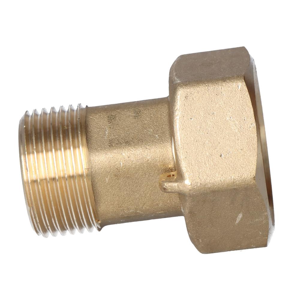 Brass Screw Connections for Water Meters DN25 (1"), Set: 2 Male Connectors + 2 Nuts