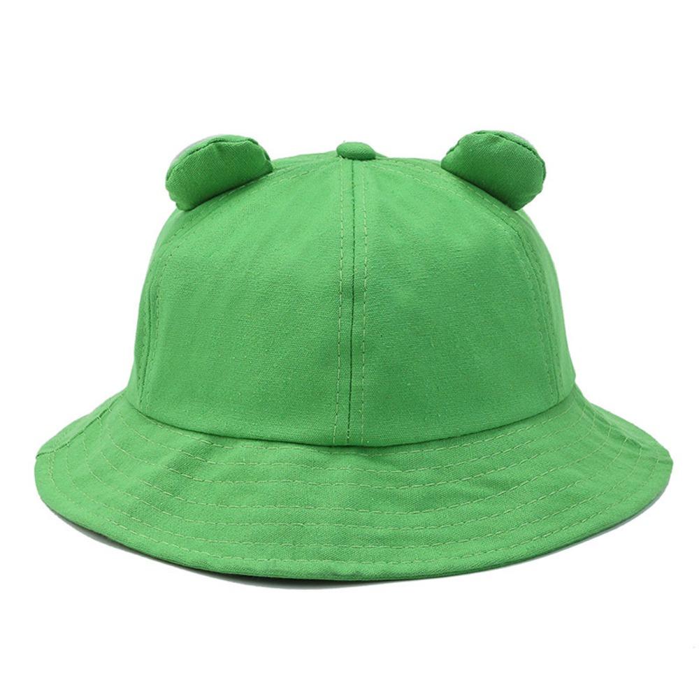 Cute Wide Brim Frog Bucket Hats Sun Protection Frog Shaped Fishing Cap Sunscreen Hat Outdoor