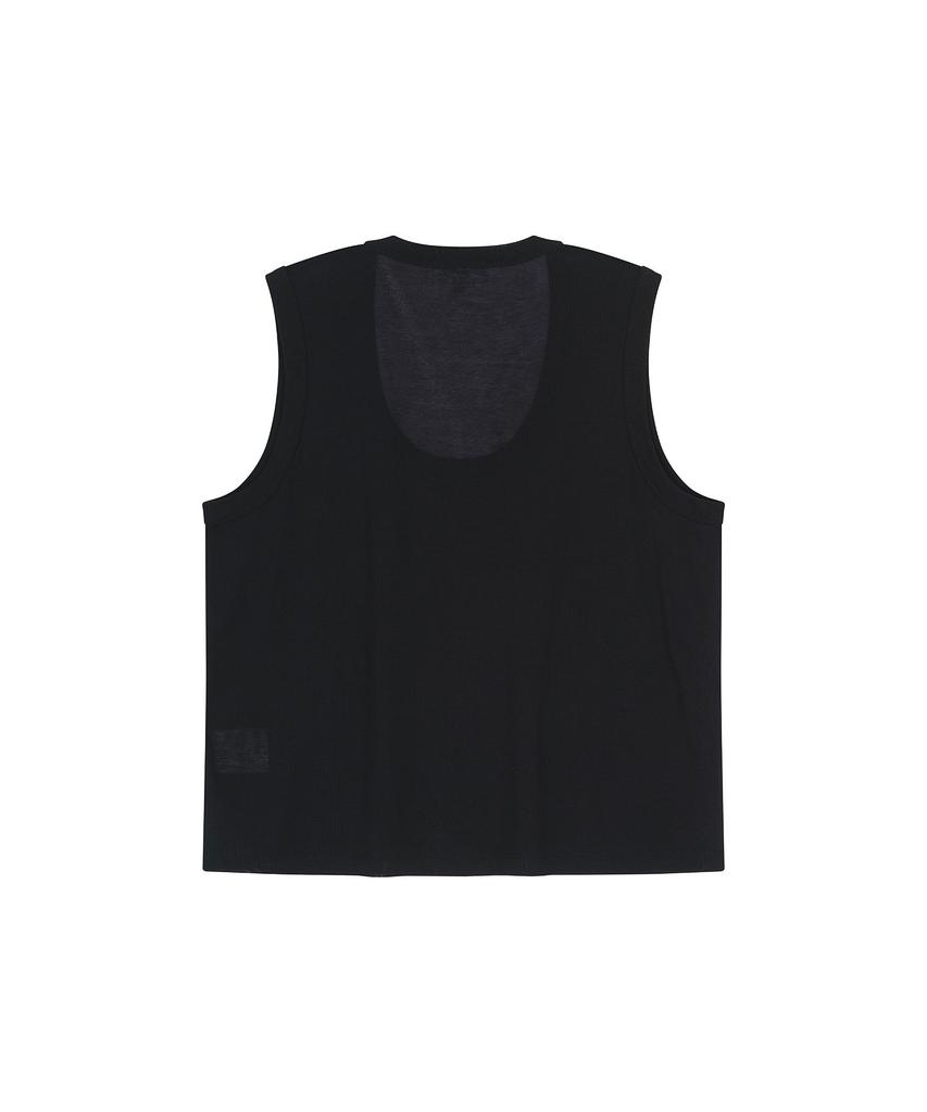 VIS A VIS U-Neck Sleeveless Top (Black)