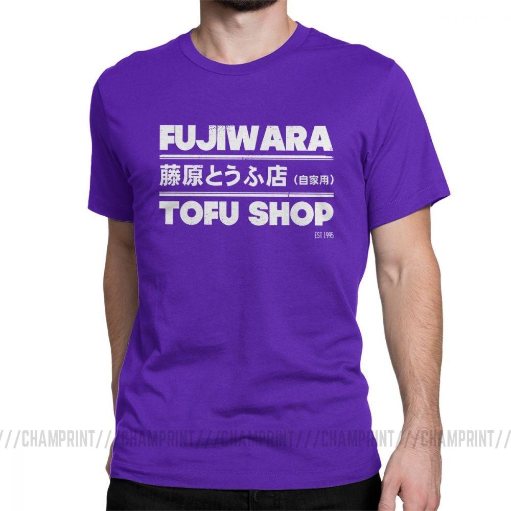 Anime Initial D Tees Fashion Fujiwara Takumi Fujiwara Tofu Shop T Shirt Men S Cotton Vintage