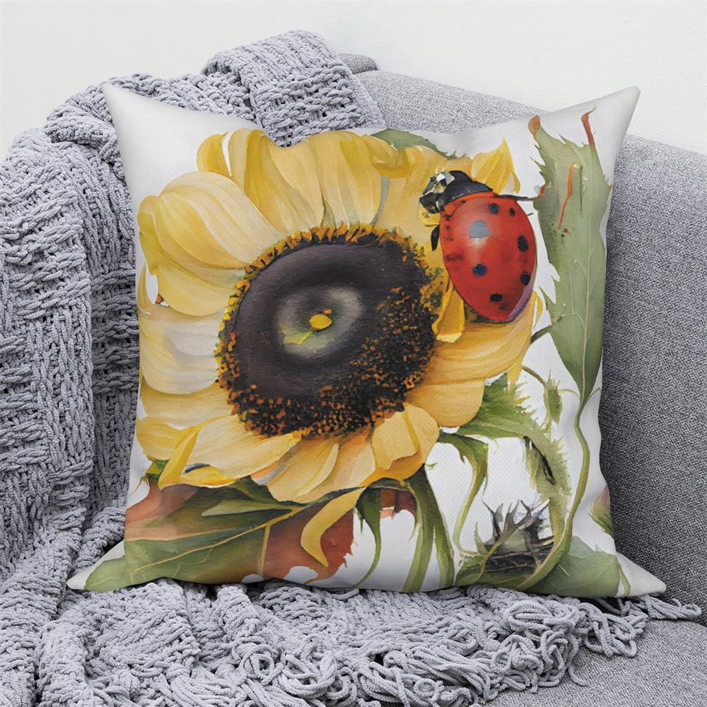 Sunflower Decorative Pillow Cover Cushion  Throw   for Sofa Car Living Room Decoration