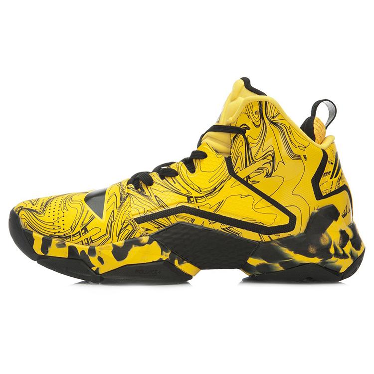 Li Ning Power 2 Basketball Shoes Men's High Top Yellow/Black ABAK035-6