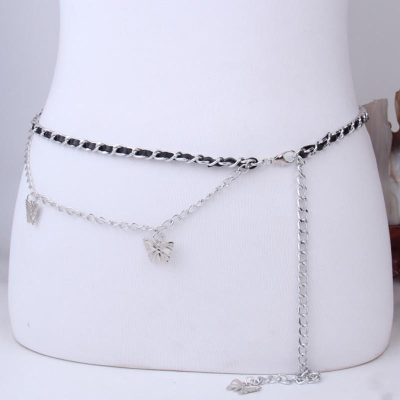 Waist Chain Female Butterfly Chain Decorative With Short Skirt Trousers Thin Belt Waist Chain
