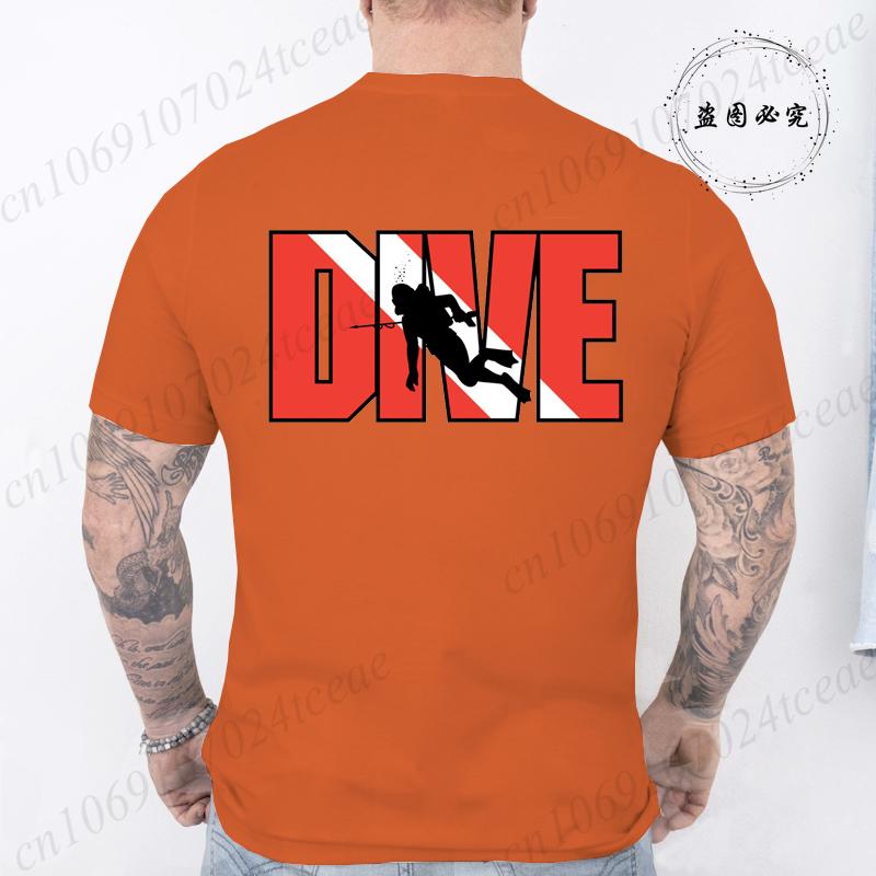New Fashion T Shirt for Men Casual Short Sleeve Hip Hop Streetwear SCUBA Dive Print Tee Shirt Pullover Mens Women T-shirt Tops
