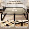 12 Slats Metal Platform Bed Frame, 3ft Single Bed Frame with Storage Bag and Anti-Slip Pads, Black