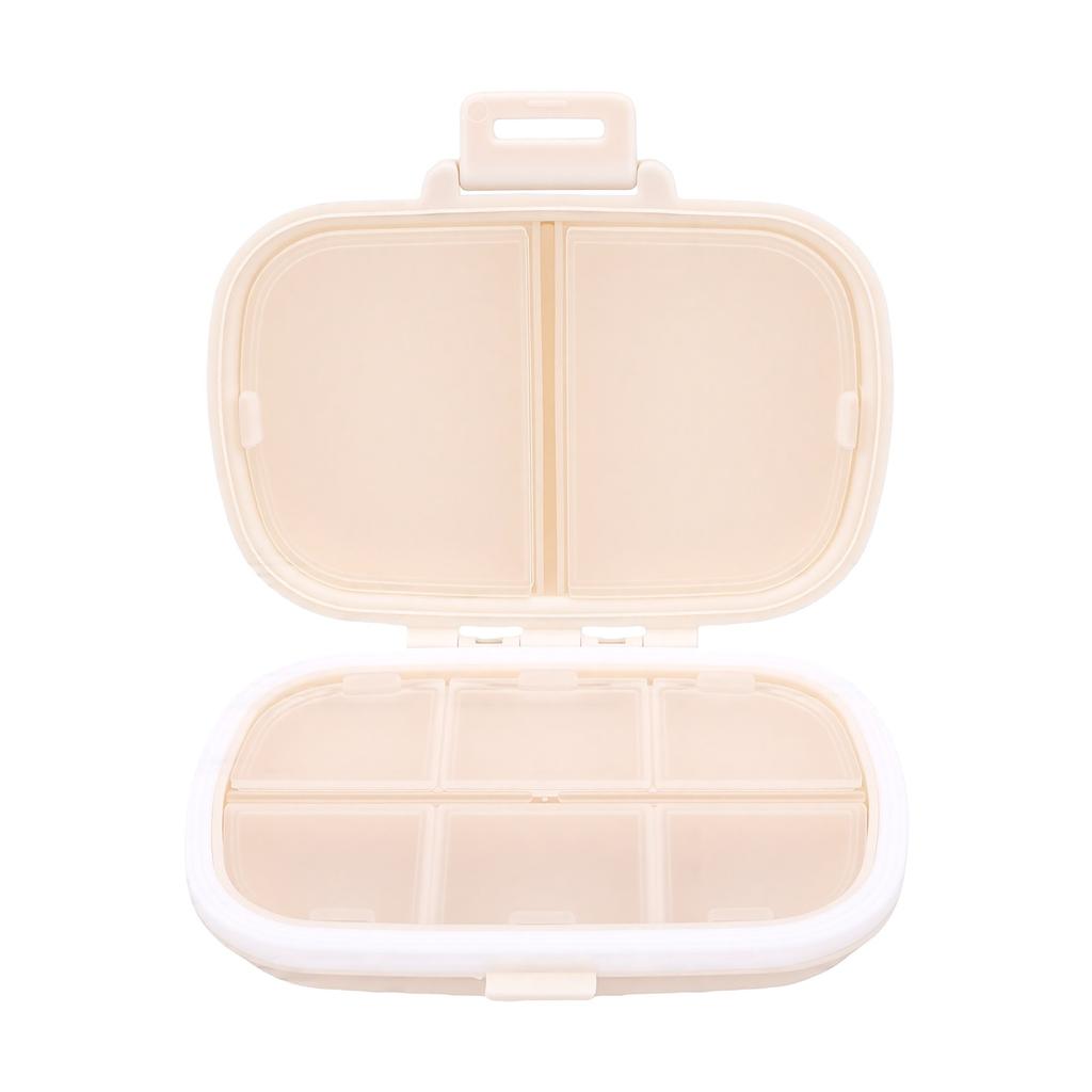 8 Compartments Tablets Case with Sealed Silicone Lid Moist Proof Portable Travel Tablets Organizer