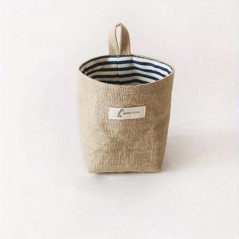 1 Stück Wandmontierte Aufbewahrungstaschen aus Baumwolle und Leinen - Organisieren und Sortieren Sie Ihre Wohnmöbel mit Leichtigkeit