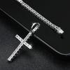 Full Moissanite Tennis Necklace with Pendant 925 Sterling Sliver Plated 18k Chain for Man Sparkling HipHop Party Jewely