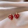 Elegant Red Strawberry Stud Earrings: Fresh, Versatile, and Fashionable for the New Year