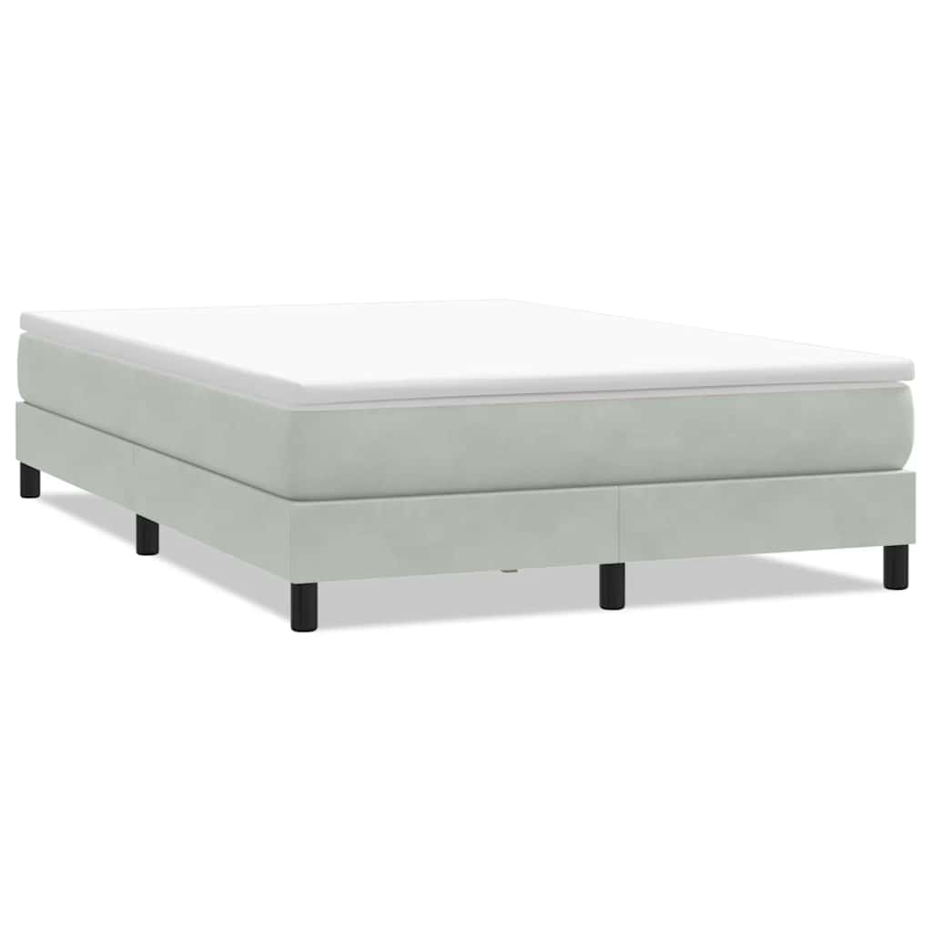 Box Spring Bed Without Mattress Light Grey 160 x 210 cm Velvet