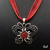 New Vintage Butterfly Necklace Jewelry Fashion Popular Retro Bohemia Style Ribbon Rope Chain Crystal Flowers Pendant Necklace