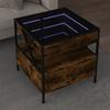 VidaXL Coffee Table with LED Infinity Smoked Oak 50x50x51 Cm, Side Table, Living Room Table, Side Table, End Table 847714