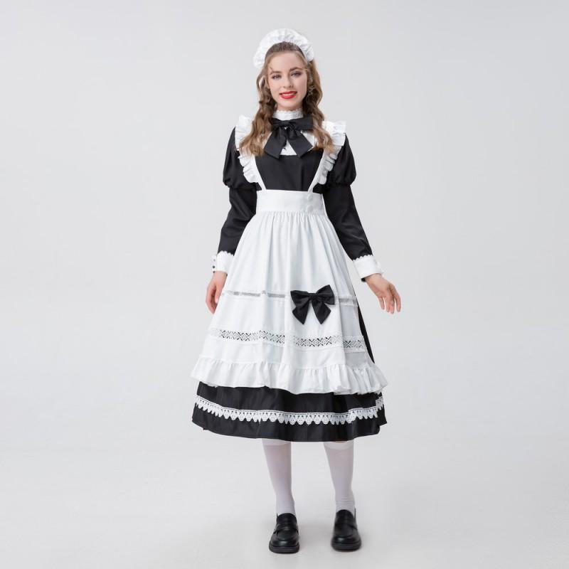 Halloween Cosplay Cute Maid Dress Anime Waitress Costume Stage Party