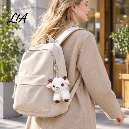 Cute Sheep Keychain Plush Keychain, Soft Stuffed Animal Bag Charm with Metal Ring Polyester Fiber for Backpacks and Keys, Cartoon Lamb Pendant