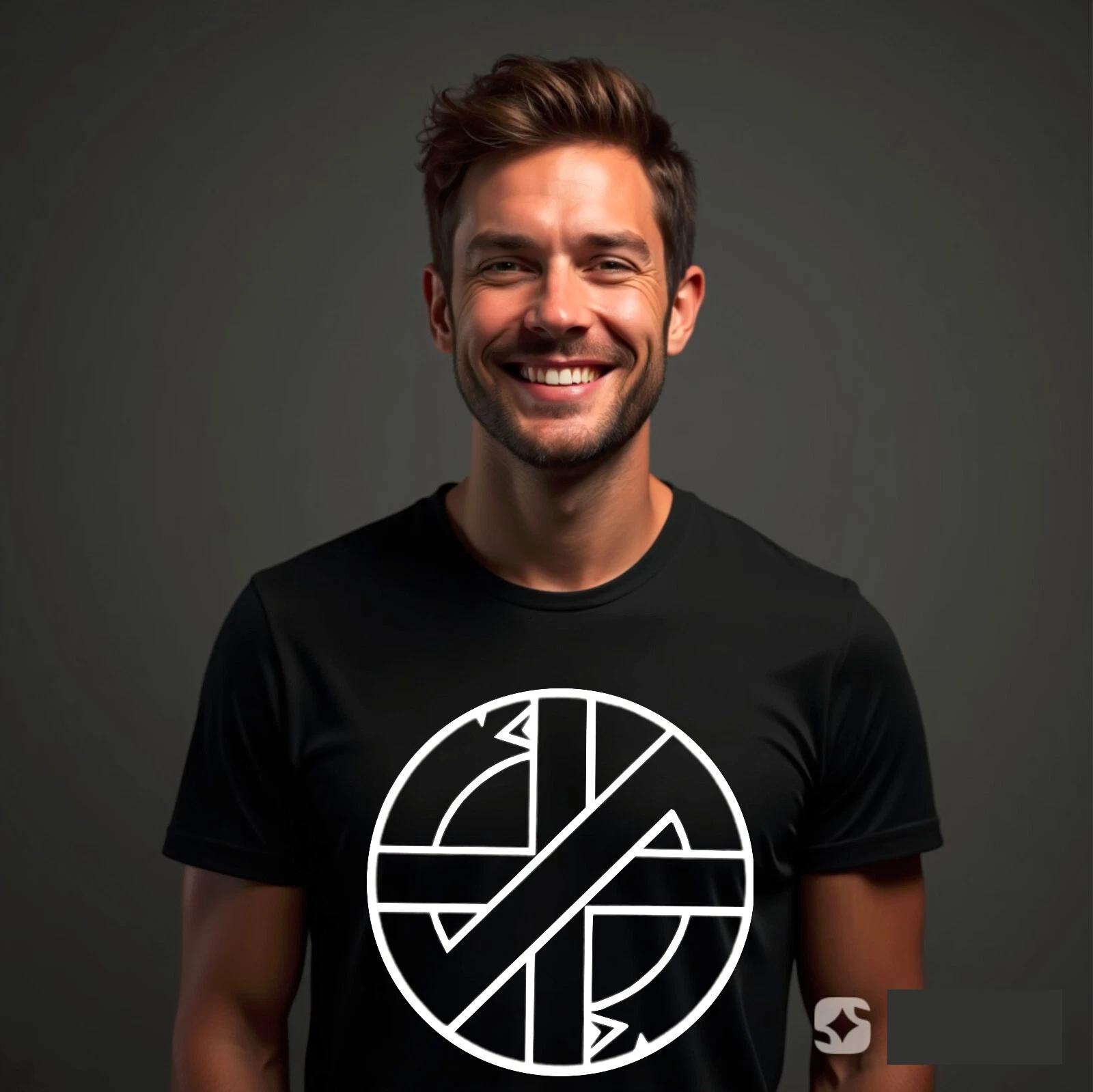 British Punk Rock Anarchy Retro T-Shirt, Crass Symbol Logo Tee Top M