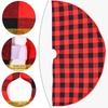 Charming Red And Black Plaid Christmas Tree Skirt 90cm Festive Holiday Decoration