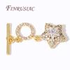 18K Gold Plated Brass with Zircon End Clasps Connectors For Jewelry OT Toggle Clasp For Necklace,DIY Bracelets Accessories