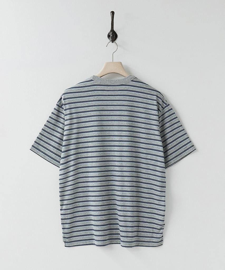 Leopeusaideu Fluid Stripe Half Sleeve M.Grey