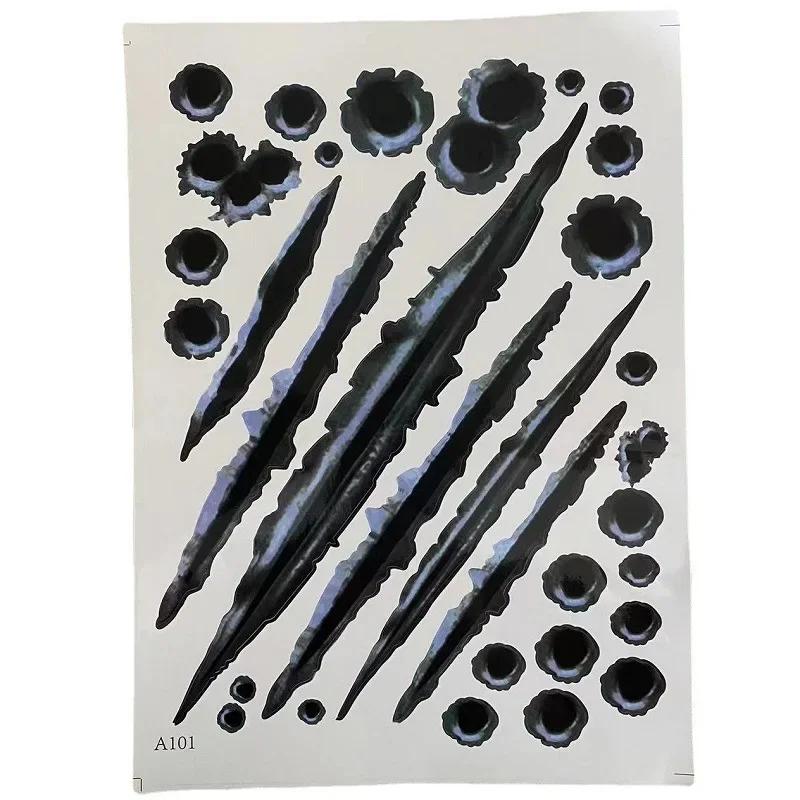 NEW 1Pcs Funny Car Stickers 3D Bullet Hole Car Side Car-covers Motorcycle Scratch Realistic Bullet Hole Waterproof Accessories