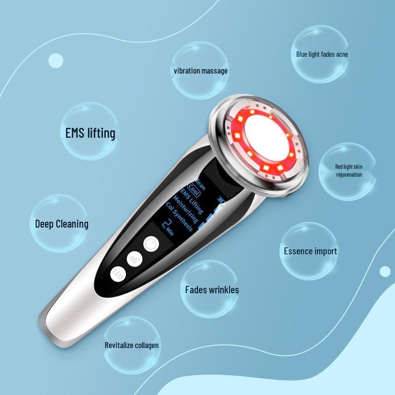 EMS Microcurrent Facial Lifting Massager with Hot & Cold Serum Infusion and Photorejuvenation