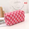 Ins Checkerboard Knitted Pencil Case Big Capacity Pen Bag Zipper Stationary