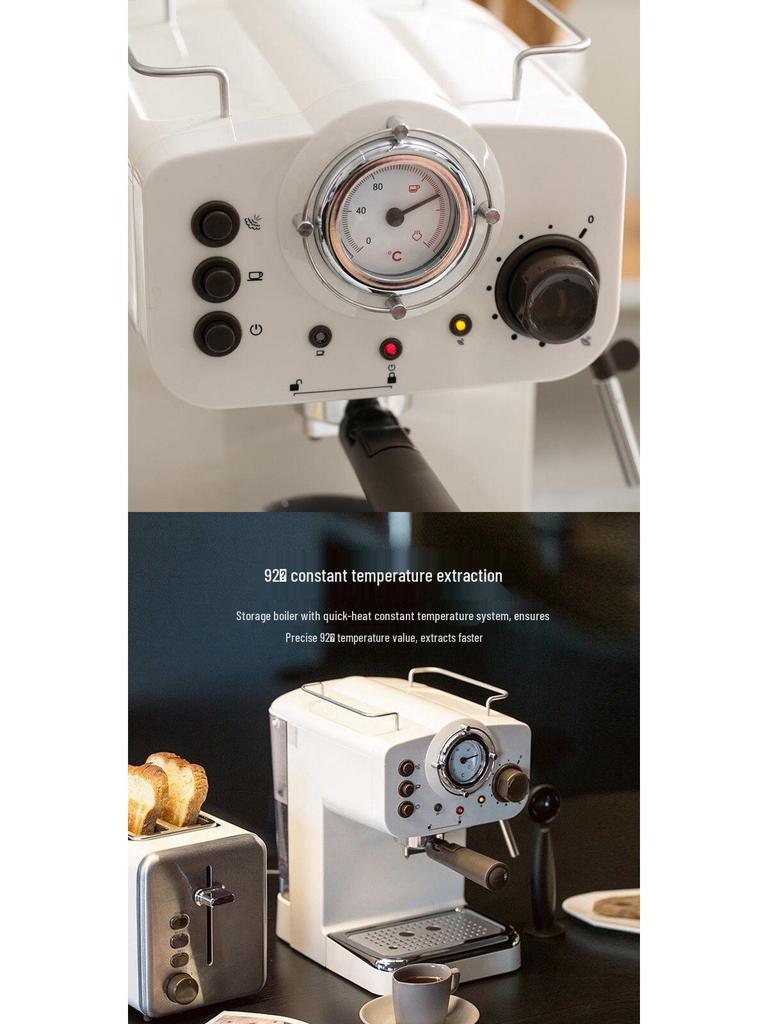 Retro Italian Semi-Automatic Espresso Machine with Milk Frother (2025 Model)