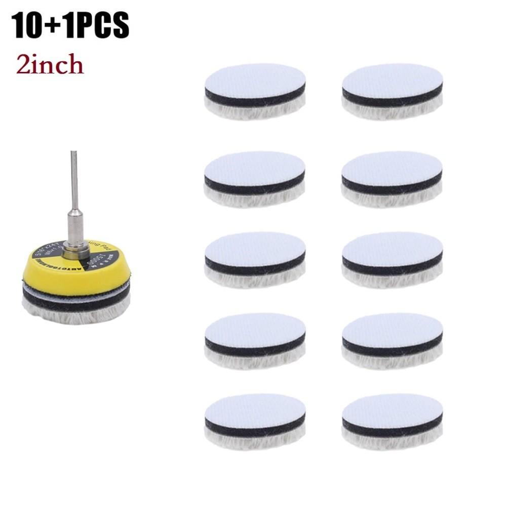 

11PCS 2inch Wool waxing Buffing Polishing Pad Bonnets Sanding Car Buffer Plate